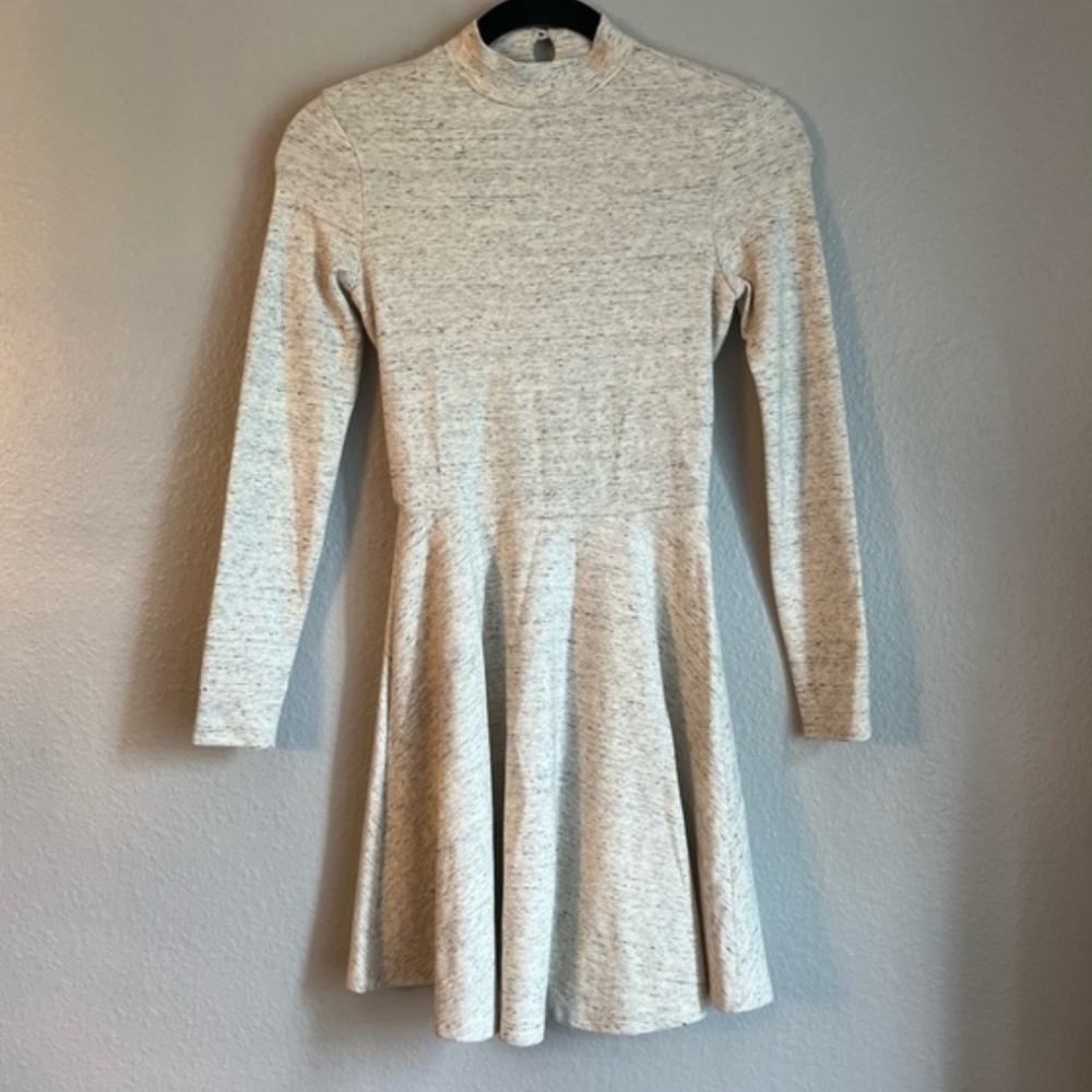 American Apparel Cream Long Sleeve Kids Dress